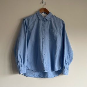 Ines de la Fressange x Uniqlo blue cotton shirt